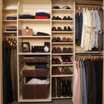 Reach-in Closet in Almond - Chrome Baskets with Leatherette Liners