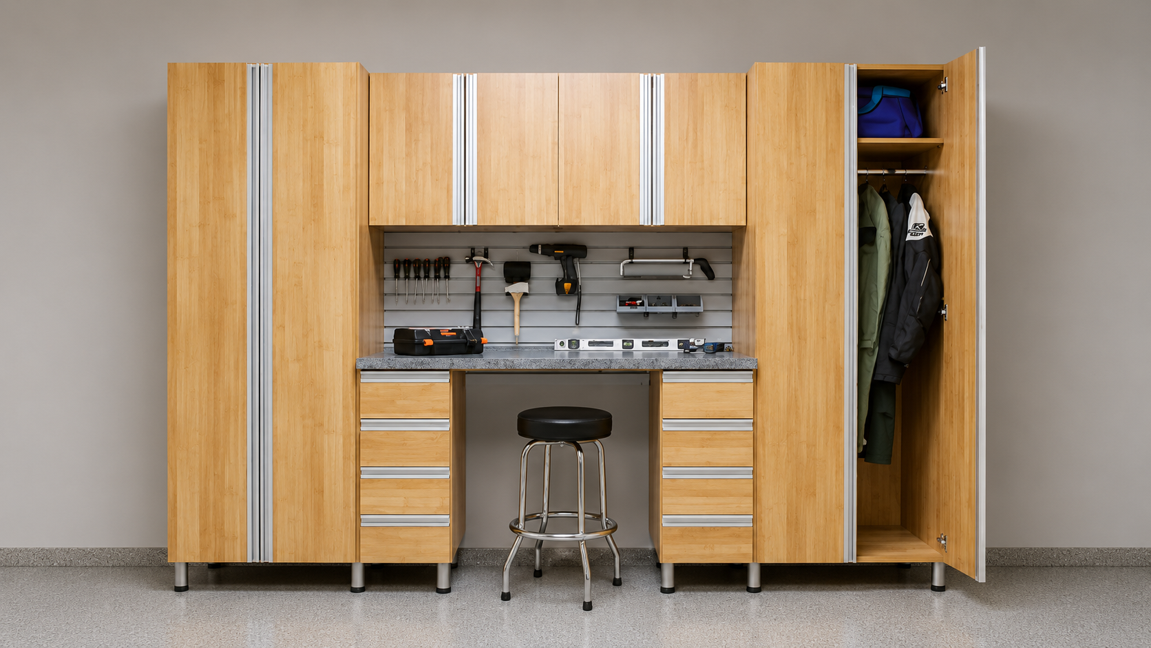 Garage cabinets with closets
