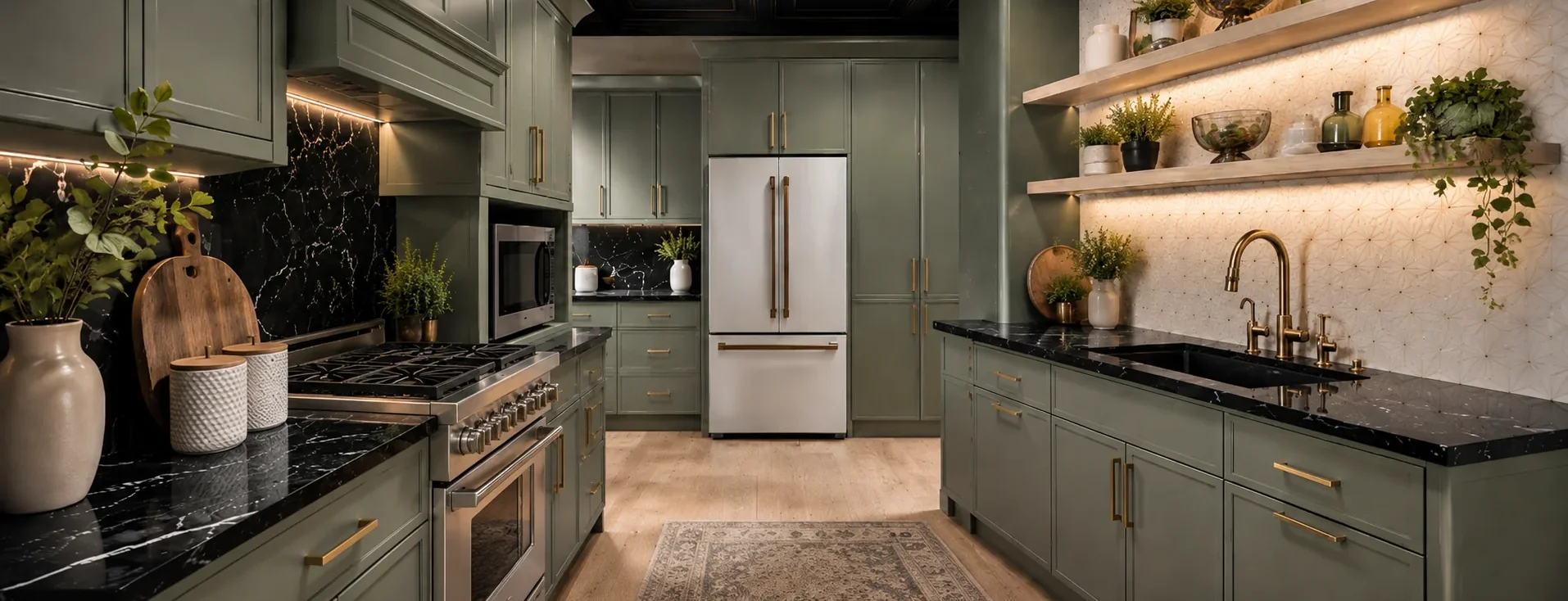 Closet Trends hero photo 2 - green kitchen